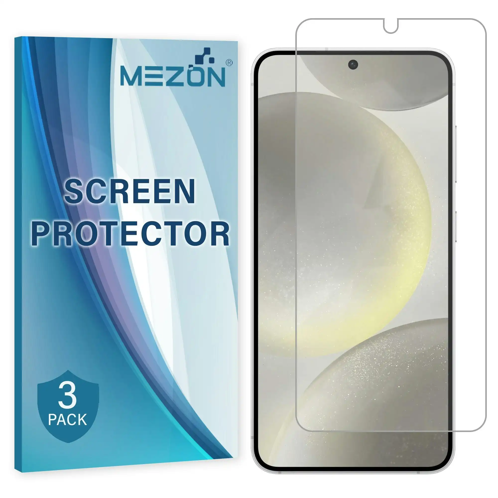[3 Pack] MEZON Samsung Galaxy S24 (6.2") Premium Hydrogel Clear Full Coverage Screen Protector Film – Fingerprint Unlock