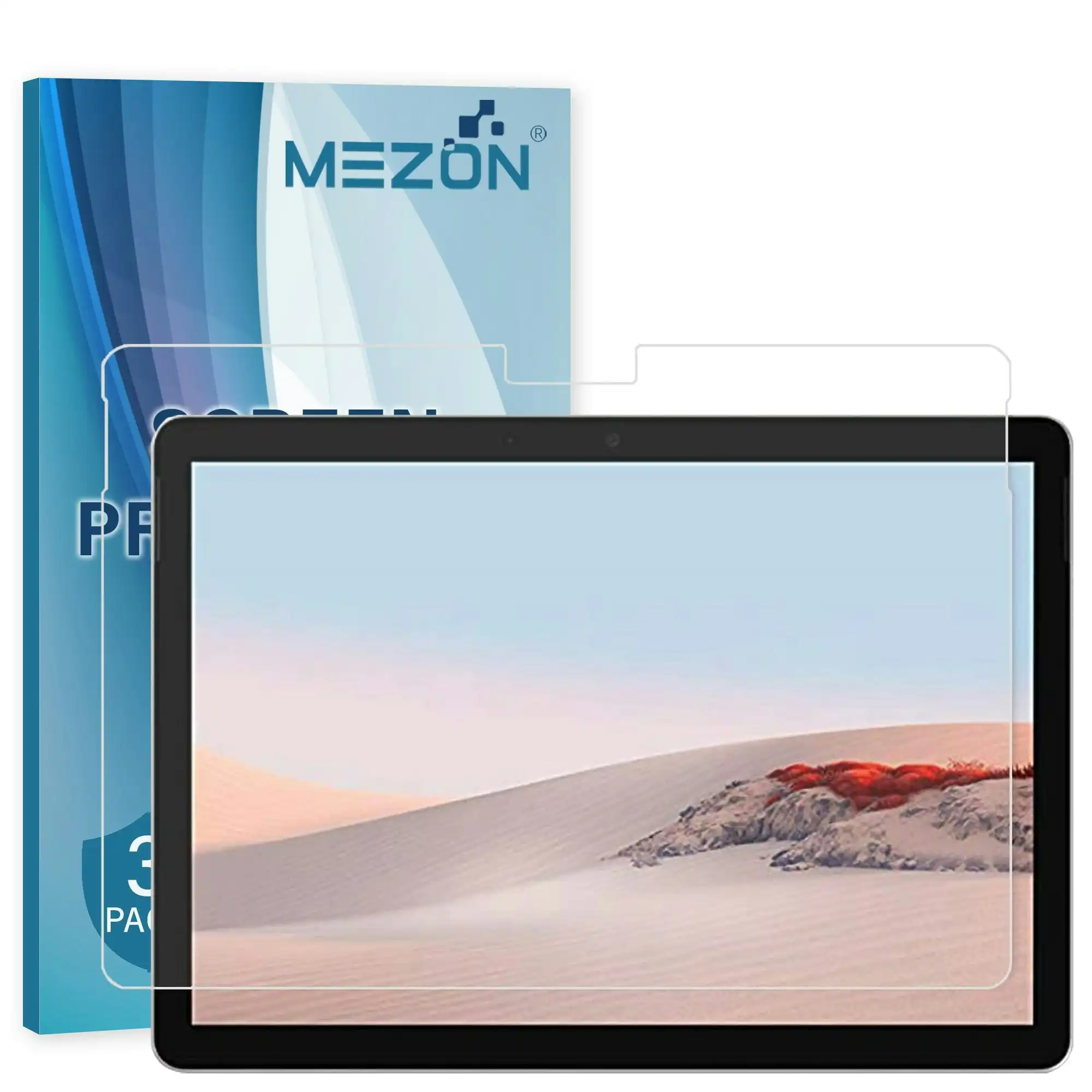 [3 Pack] MEZON Microsoft Surface Go 2 (10.5") Ultra Clear Film Screen Protector – Case and Surface Pen Friendly