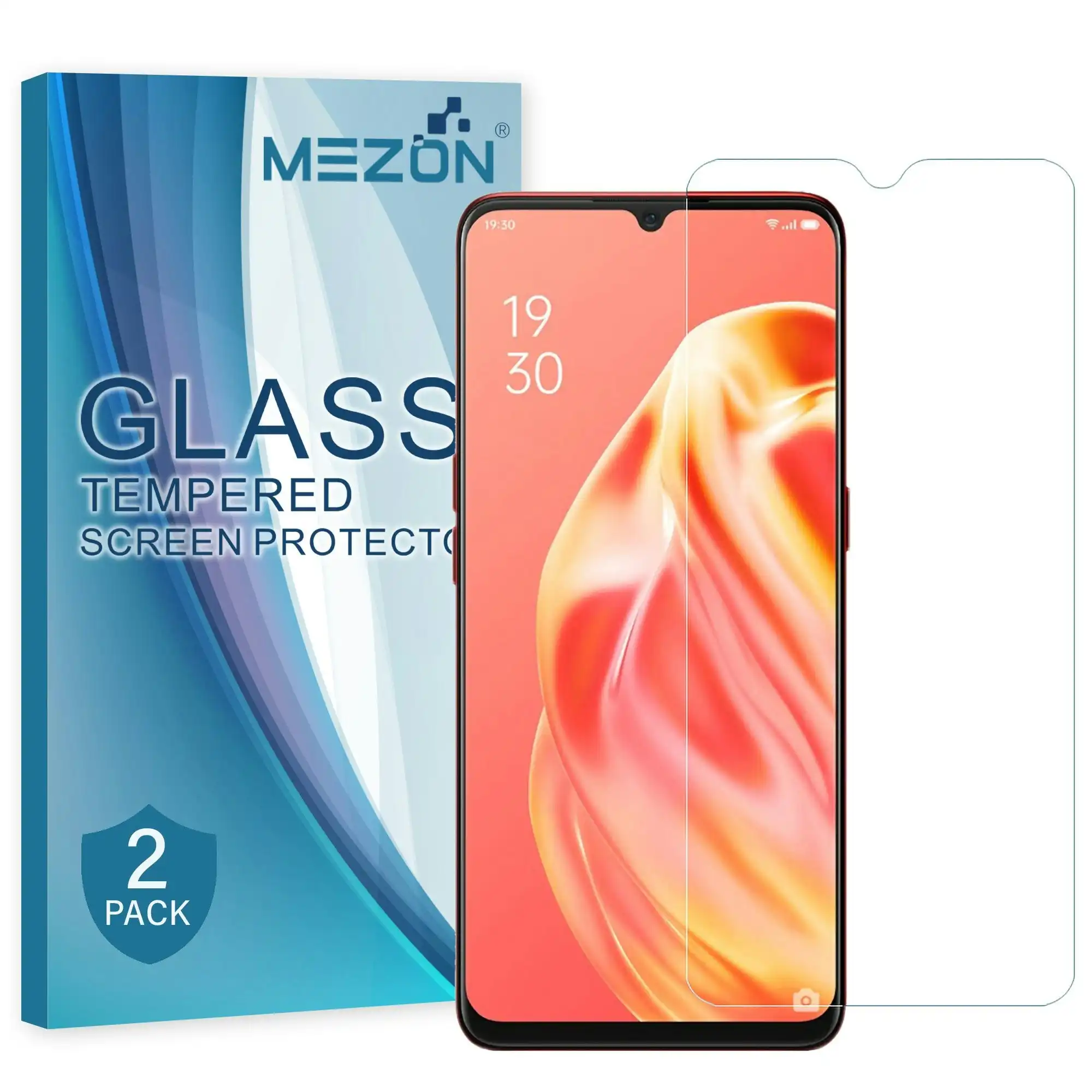 [2 Pack] MEZON Vivo Y11s Tempered Glass 9H HD Crystal Clear Premium Case Friendly Screen Protector (Vivo Y11s, 9H)