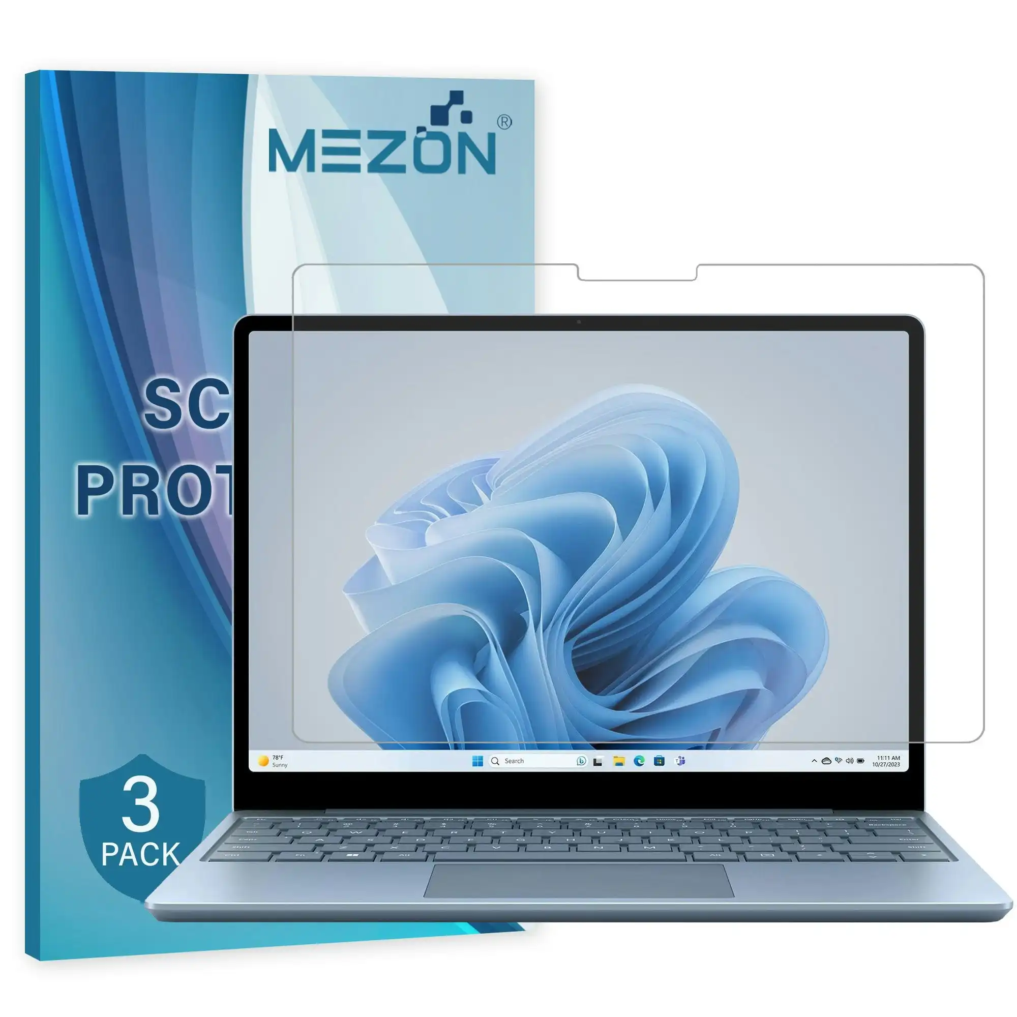 [3 Pack] MEZON Microsoft Surface Laptop Go 3 (12.4") Anti-Glare Matte Film Screen Protector – Case and Surface Pen Friendly