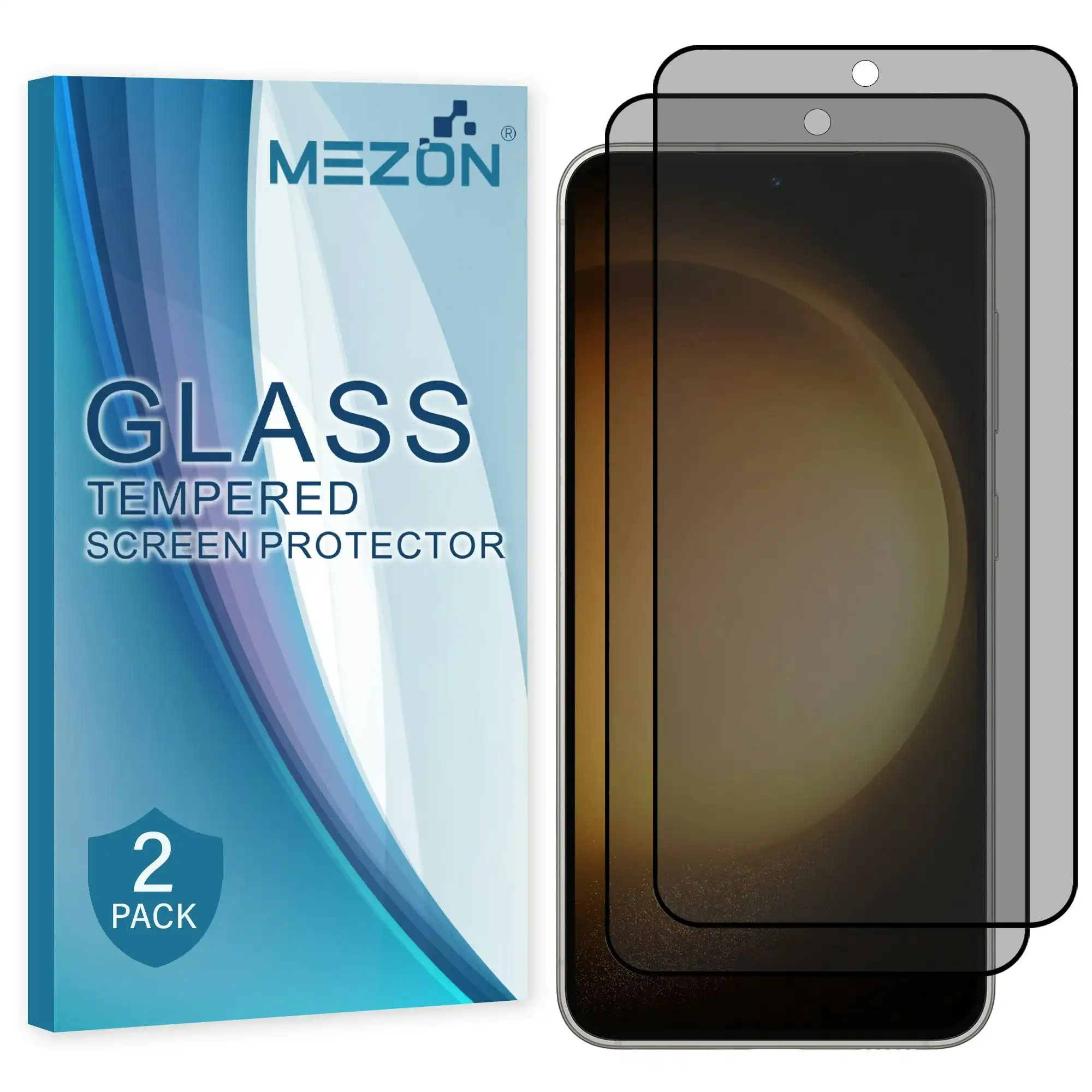 [2 Pack] MEZON Privacy Anti-Spy Full Coverage Samsung Galaxy S23 (6.1") Tempered Glass Premium 9H HD Screen Protectors