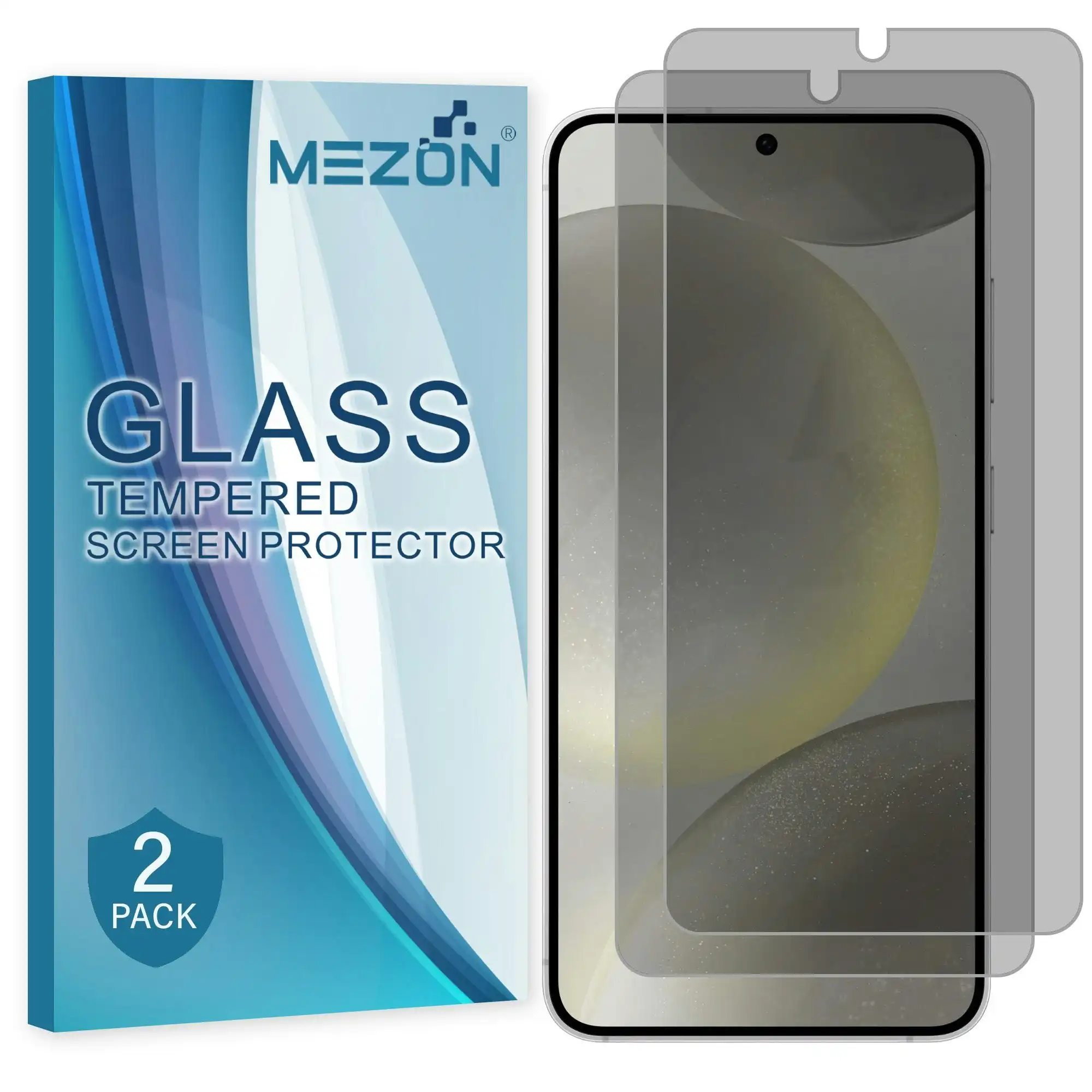 [2 Pack] MEZON Privacy Anti-Spy Full Coverage Samsung Galaxy S24 (6.2") Tempered Glass Fingerprint Unlock Premium 9H HD Screen Protectors
