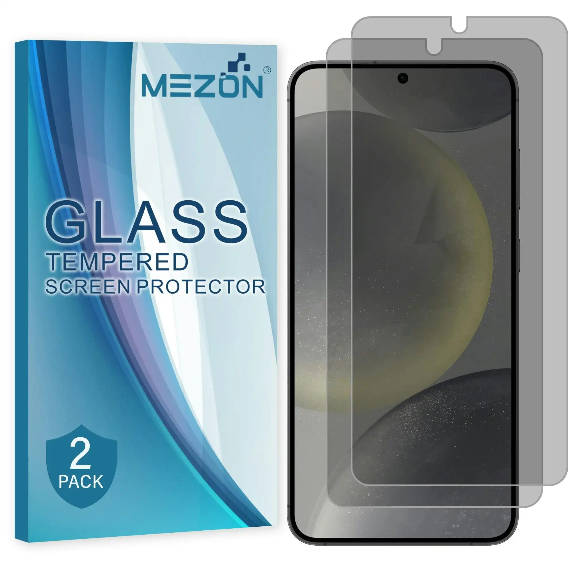[2 Pack] MEZON Privacy Anti-Spy Full Coverage Samsung Galaxy S24+ (6.7") Tempered Glass Fingerprint Unlock Premium 9H HD Screen Protectors