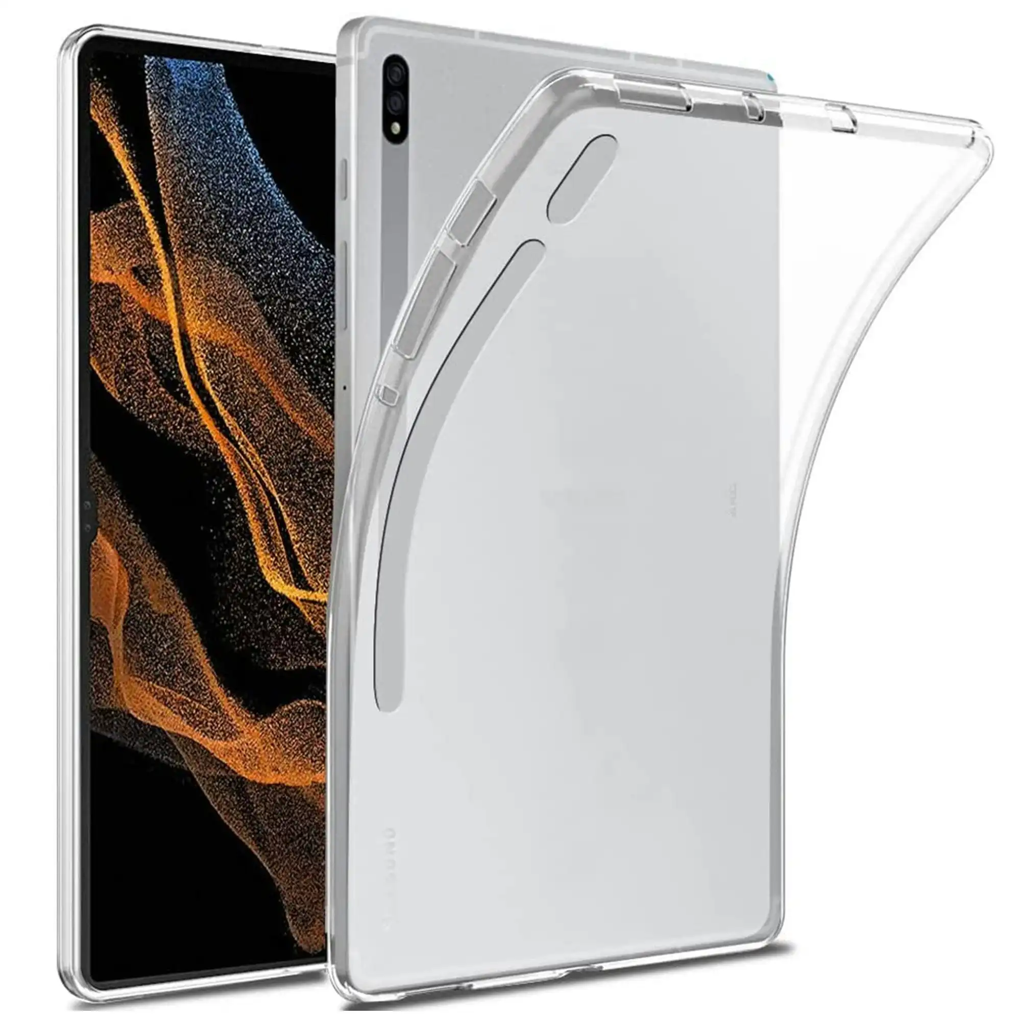 MEZON Samsung Galaxy Tab S8 Ultra (14.6") Premium Thin Transparent Clear TPU Gel Case (SM-X900, X906)