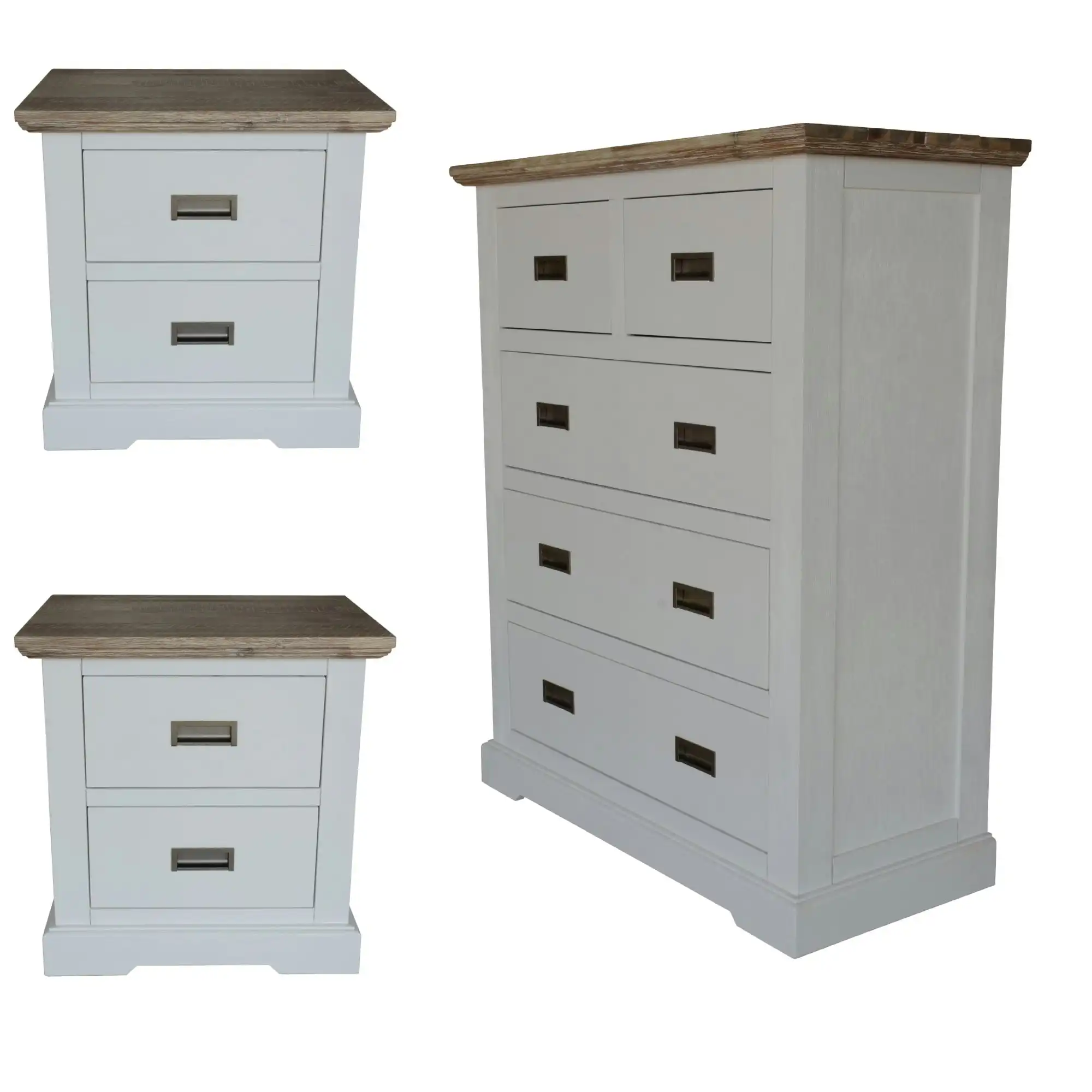 Fiona 3pc Set Bedside and Tallboy