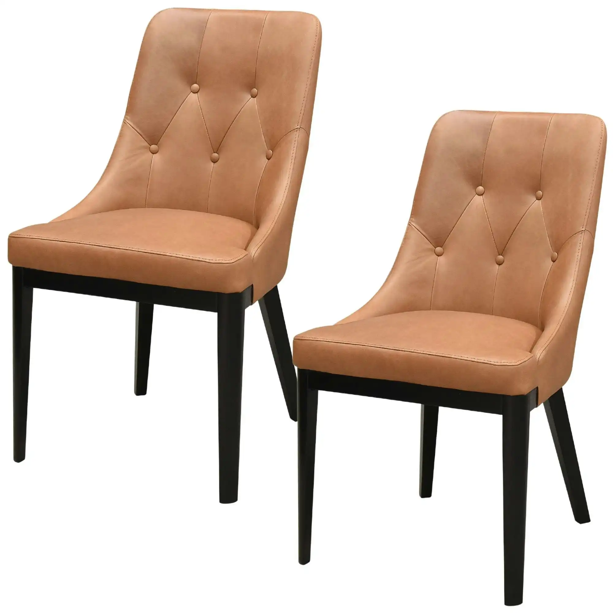 Jenny Set of 2 Leather Dining Chair Tan