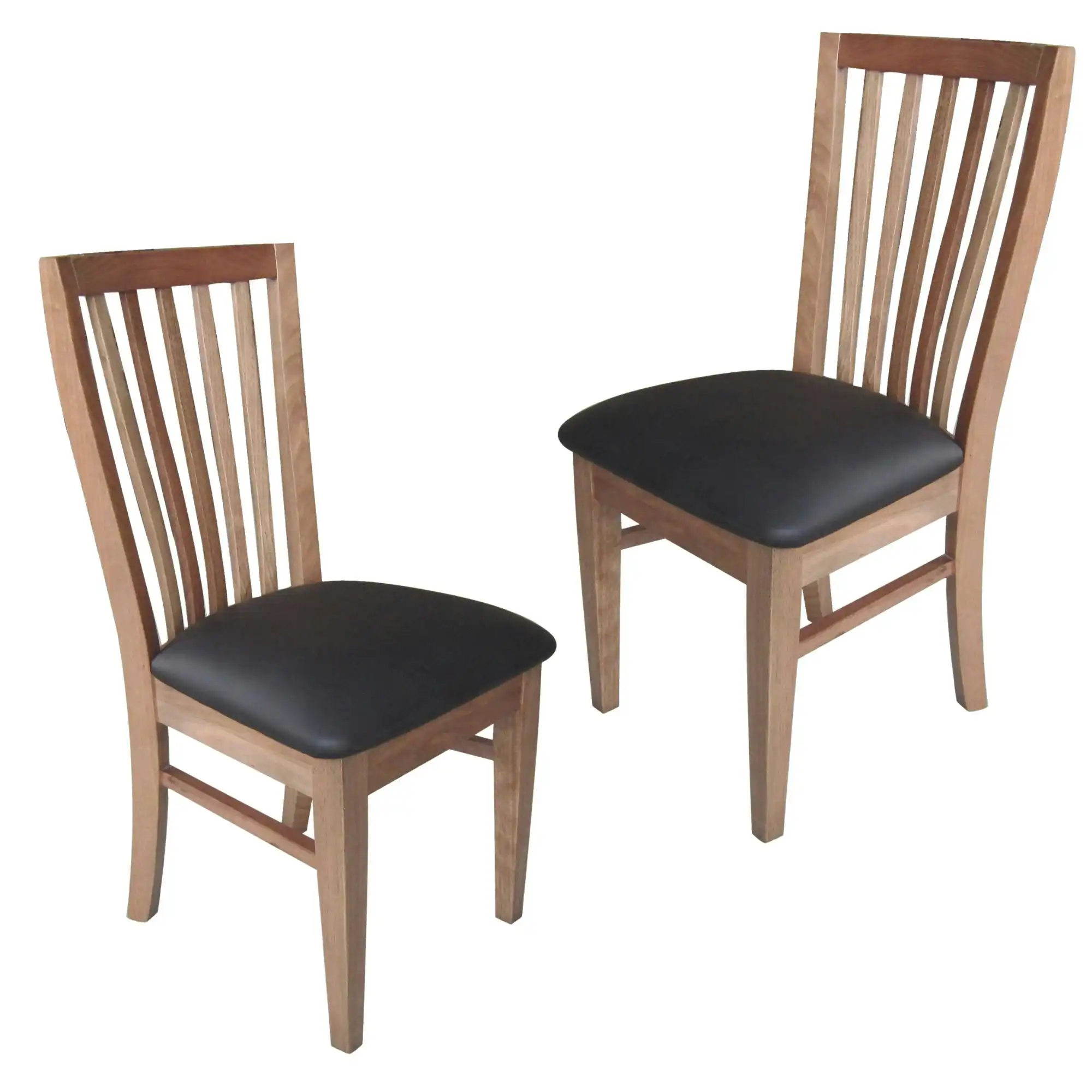 Fairmont 2pc Set PU Slat Back Dining Chair