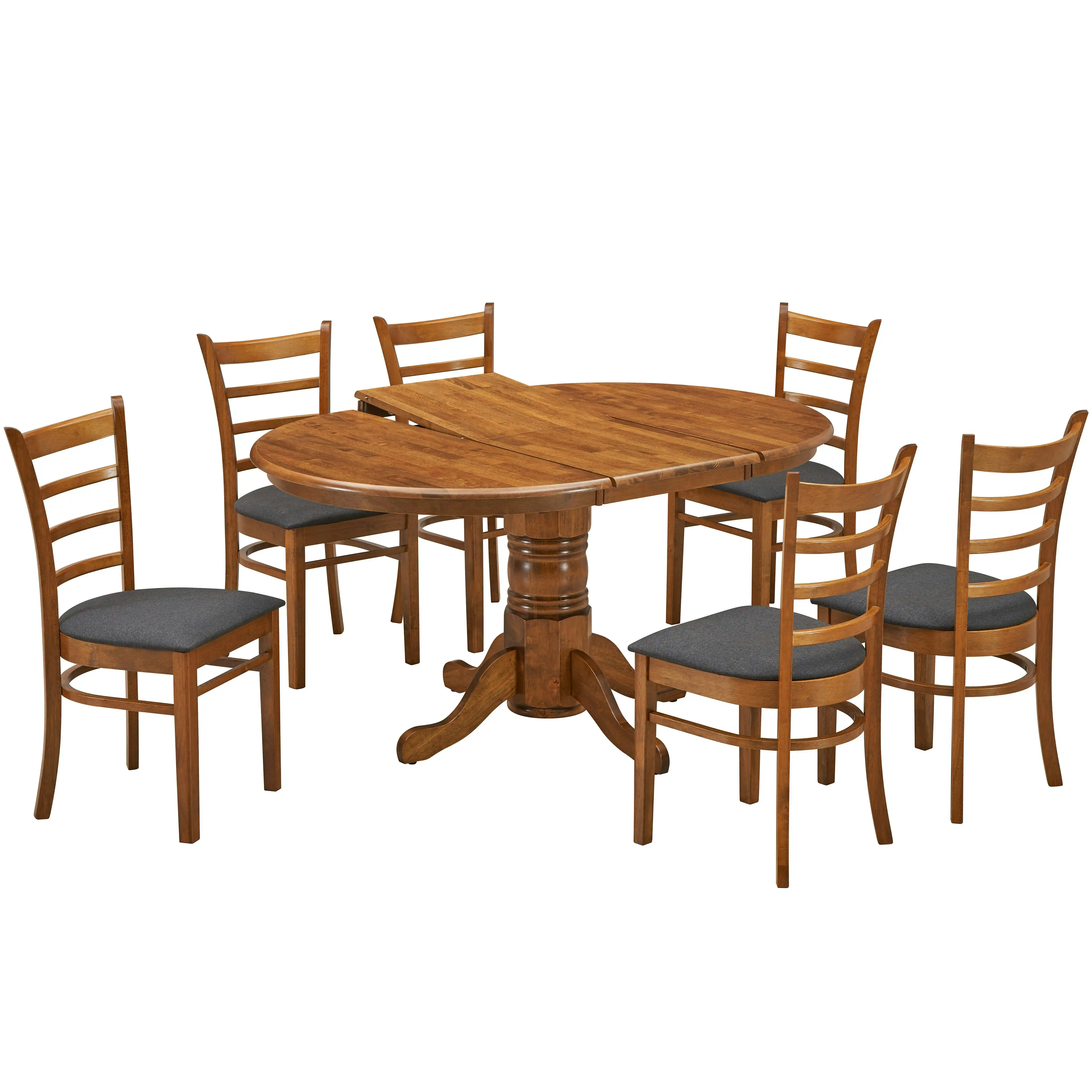 Linaria 7pc Extendable Round Dining Table Chair Set
