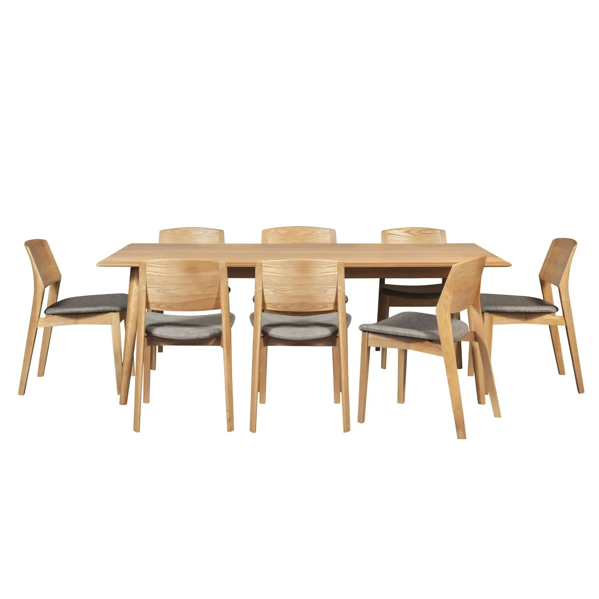 Emilio 9pc 210cm Dining Table Chair Set Oak