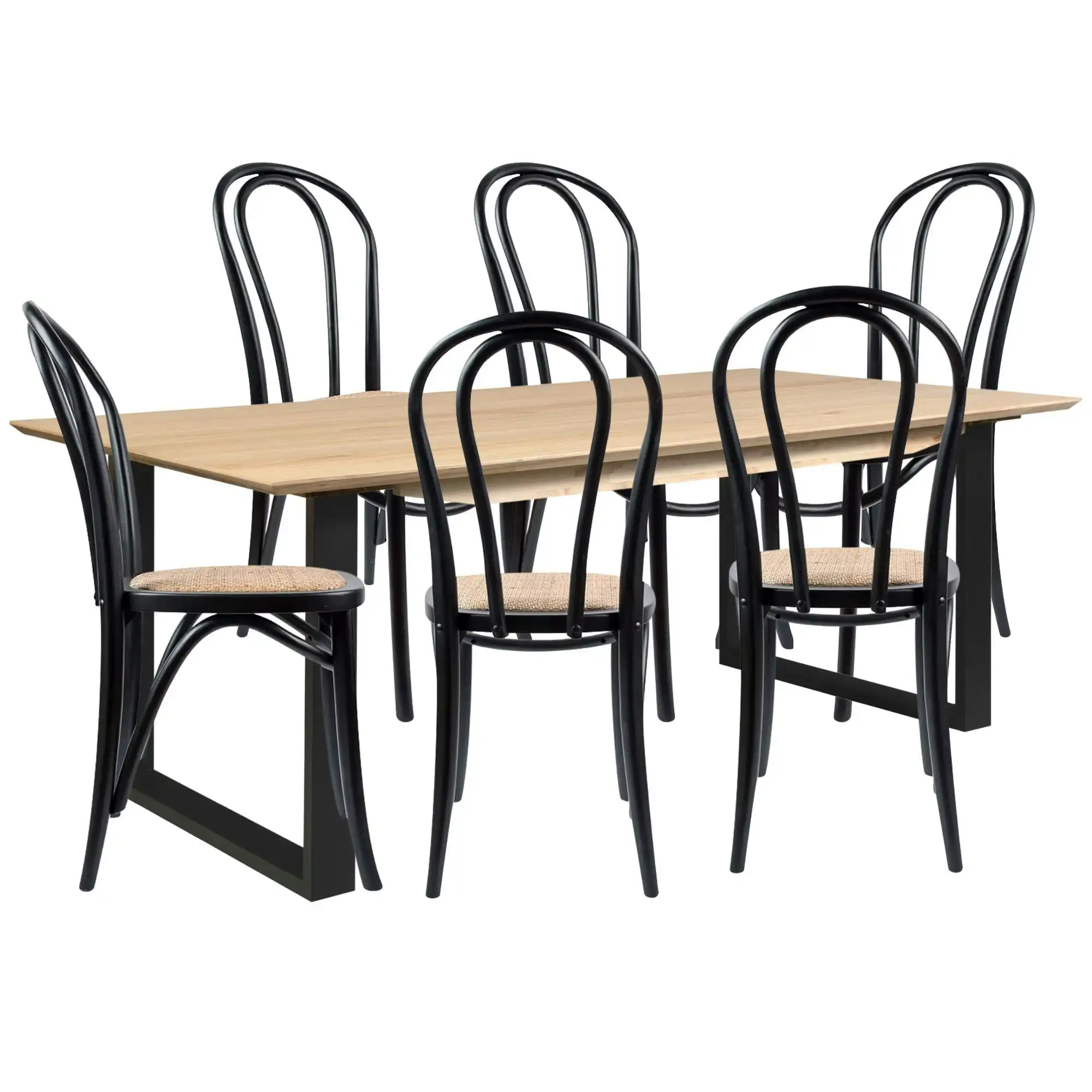 Aconite 7pc 180cm Dining Table Arched Chair Set
