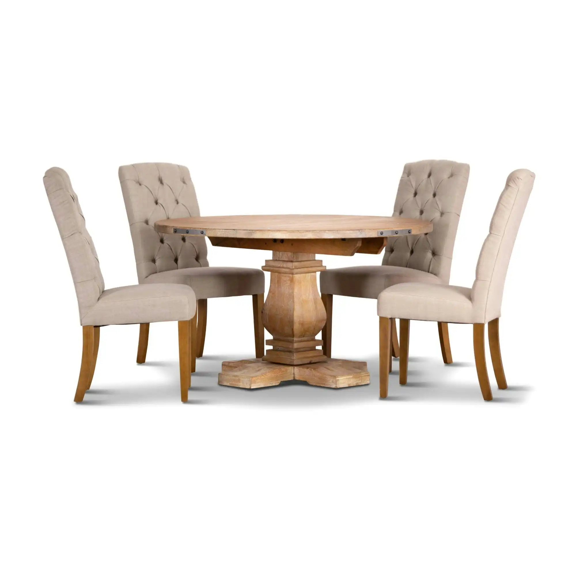 Gloriosa 5pc 135cm Round Dining Table Chair Set