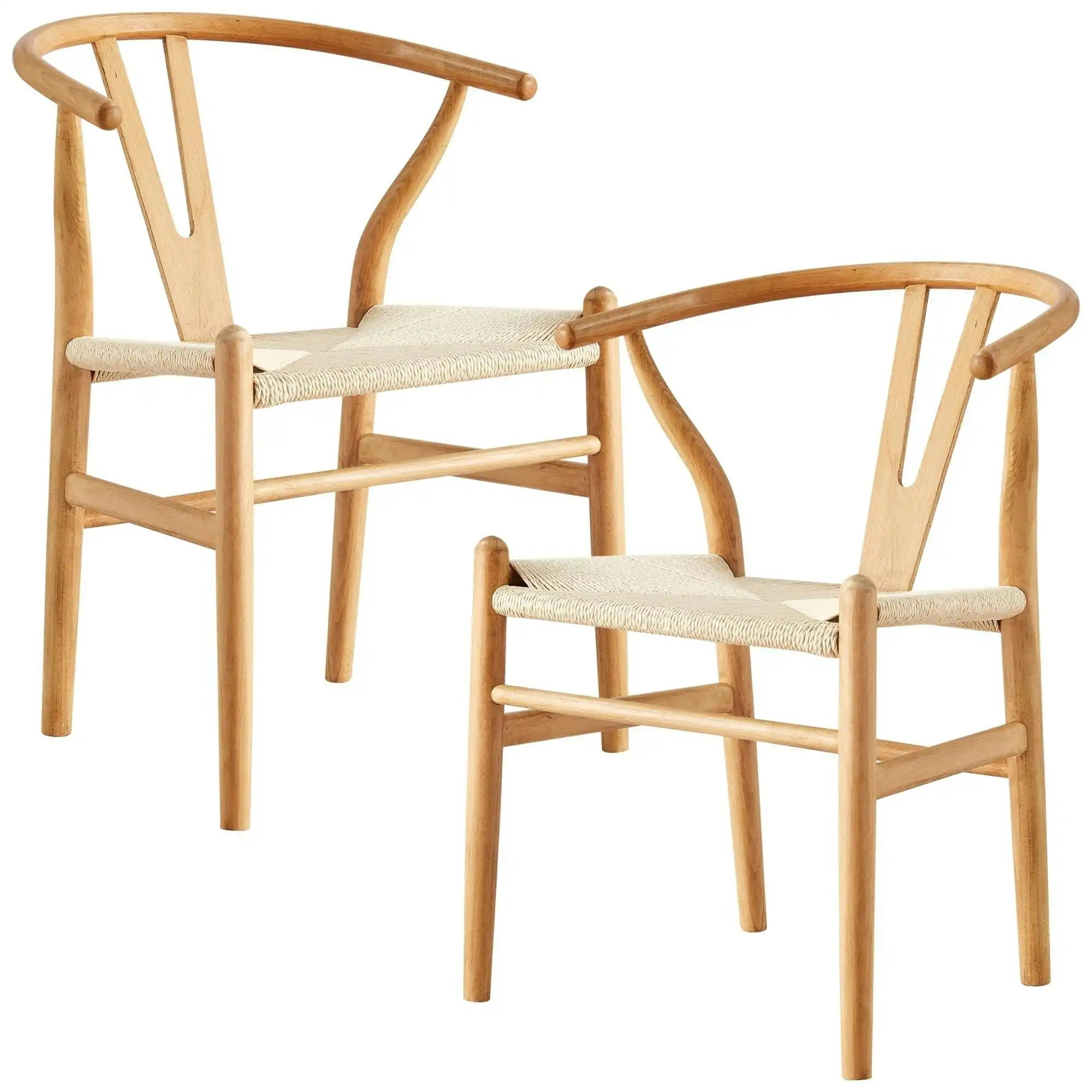 Anemone  Set of 2 Wishbone Dining Chair Natural