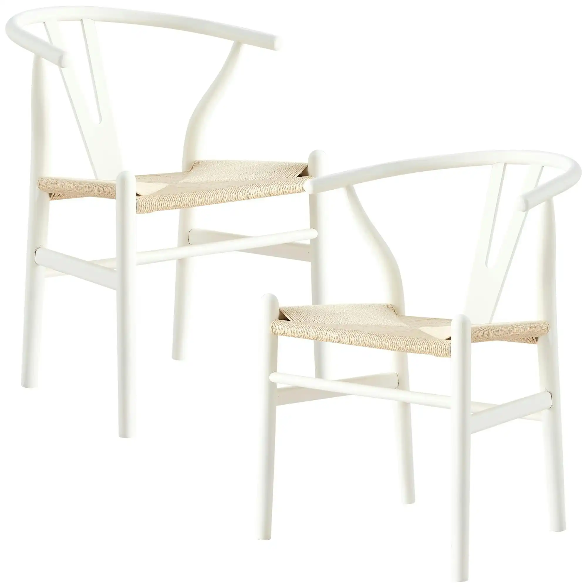 Anemone  Set of 2 Wishbone Dining Chair White