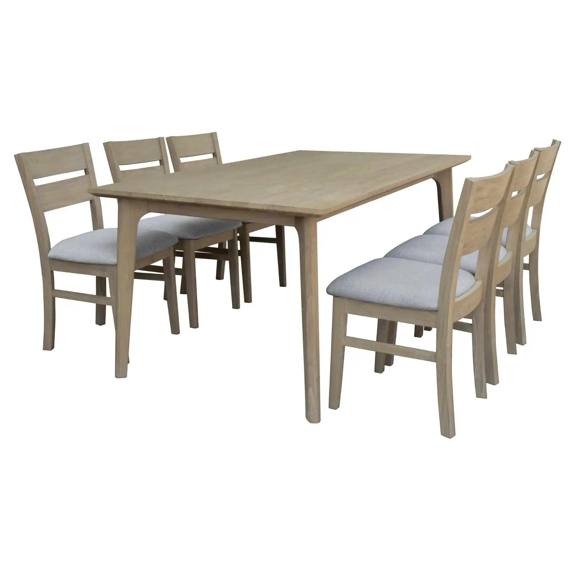 Tyler 7pc 180cm Dining Table Chair Set Brushed Smoke