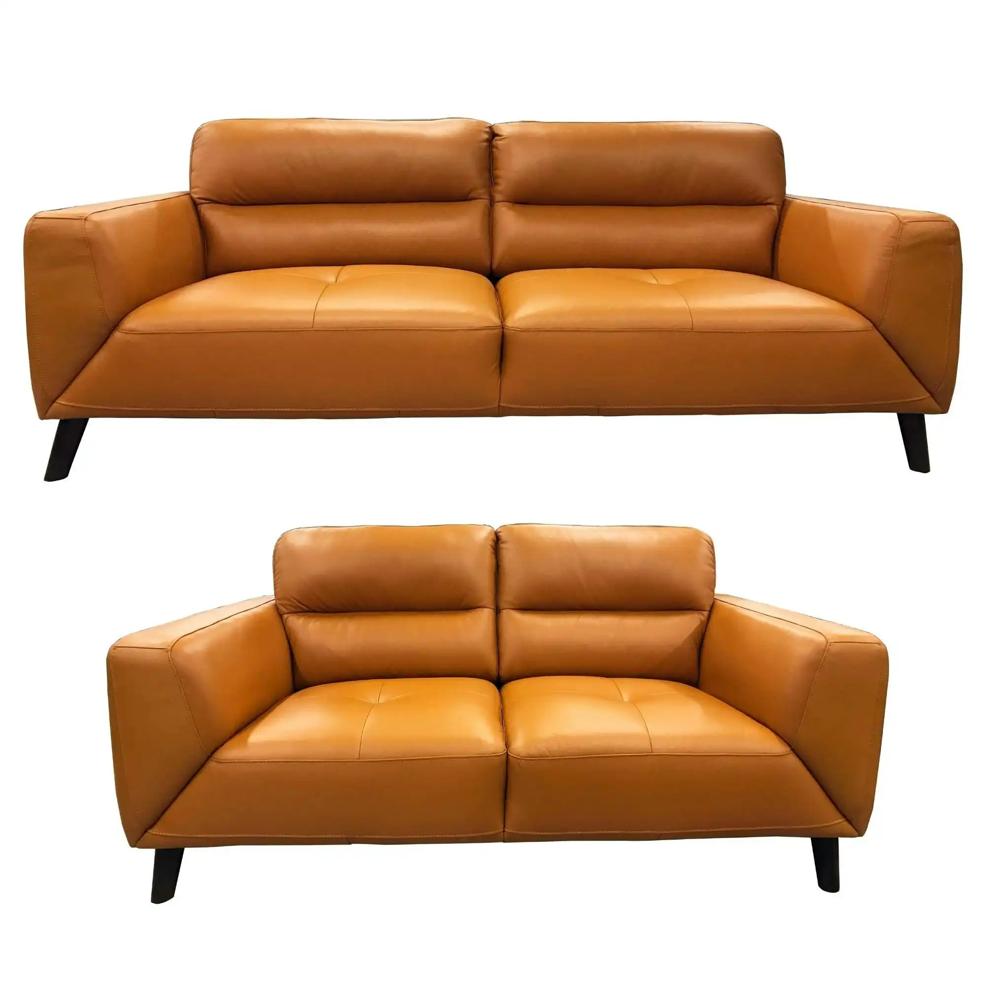 Downy  2+3 Seater Leather Sofa Set Tangerine