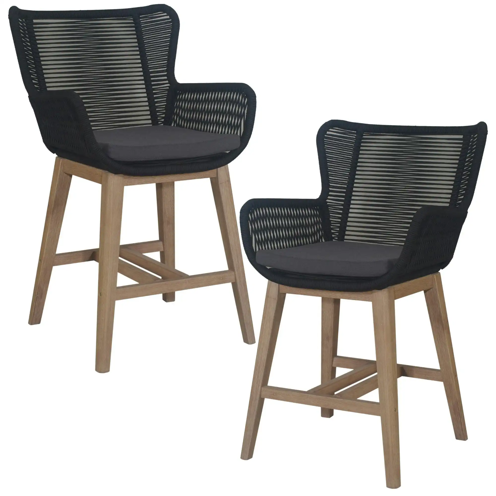 Stud Set of 2 Outdoor High Bar Dining Chair