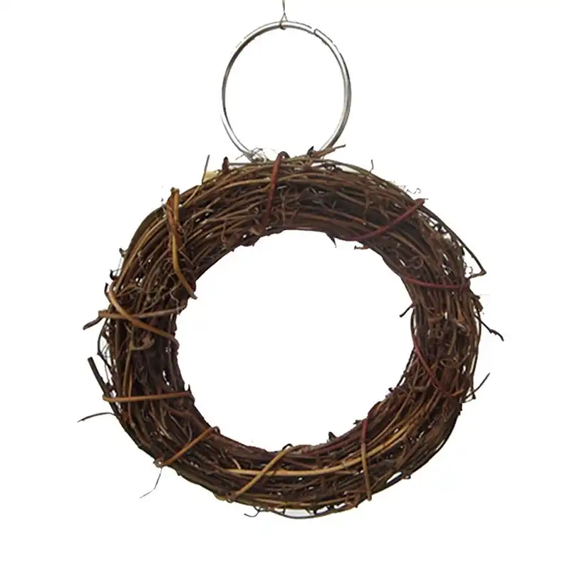 Natural Woven Wood Hanging Bird Swing Toy 10-15cm
