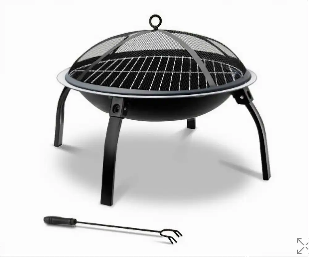 Outdoor Camping Steel Charcoal BBQ Grill Fire Pit 30”