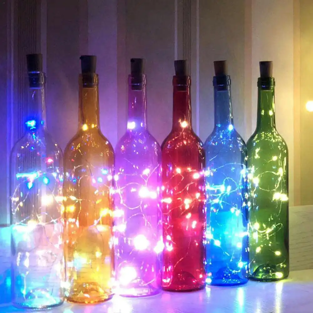 1-2m Solar Cork Led String Light for Bottles, 10-20 Led lights
