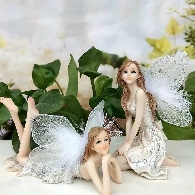 Miniature White Garden Fairy Angel Decoration