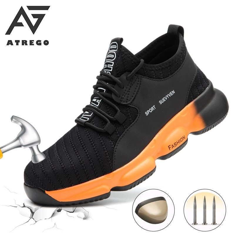 Men’s Waterproof Stab-Proof Steel Cap Comfy Safety Shoes