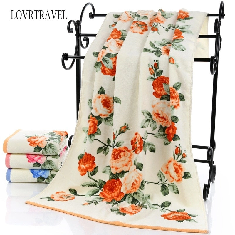 Floral Rose Luxury Cotton Bath Towel, 3 colours, 2 sizes