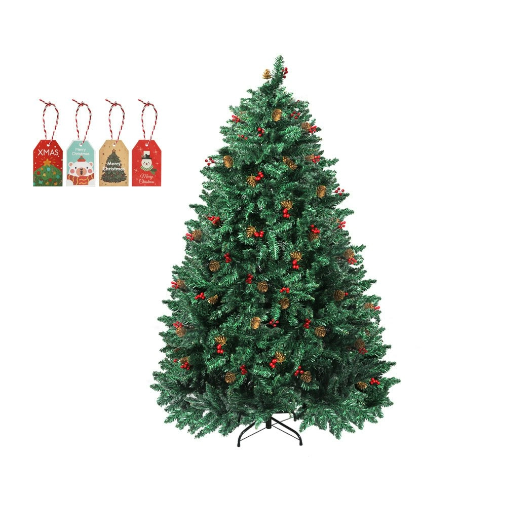 Santaco Christmas Tree 1.8M 6Ft Pinecone Decorated Xmas Home Garden Decorations