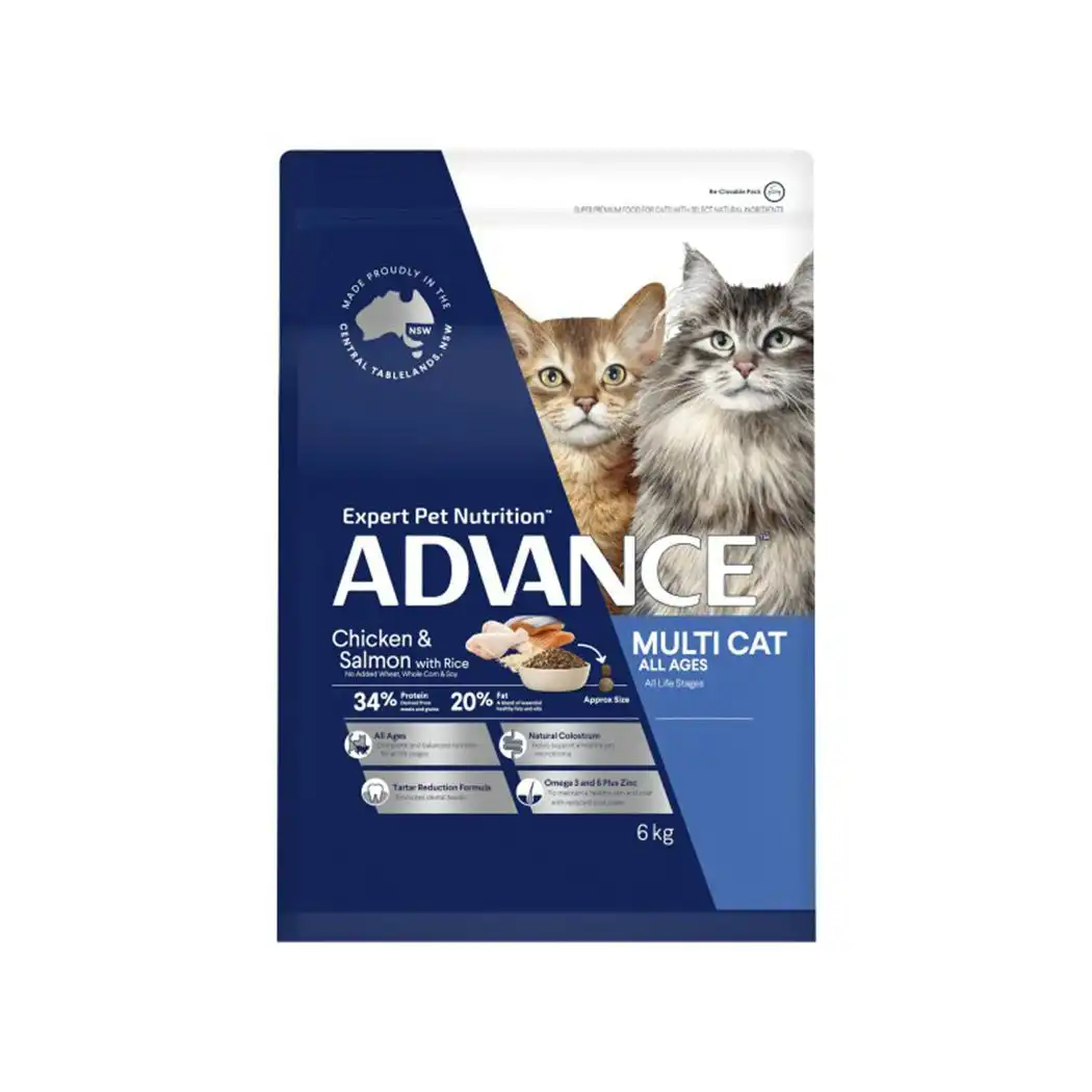 ADVANCE Cat Adult Multi-Cat All Ages Chicken and Salmon with Rice 6kg