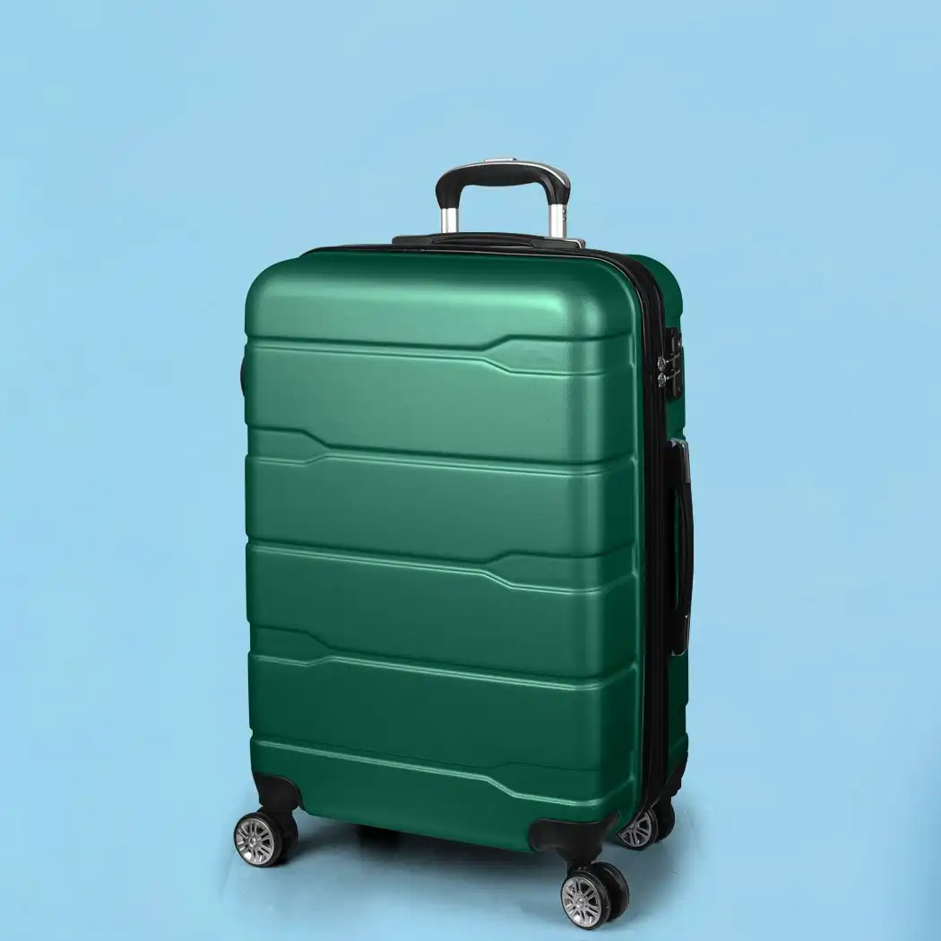 Slimbridge 24" Inch Expandable Luggage Travel Suitcase Case Hard Shell TSA Green
