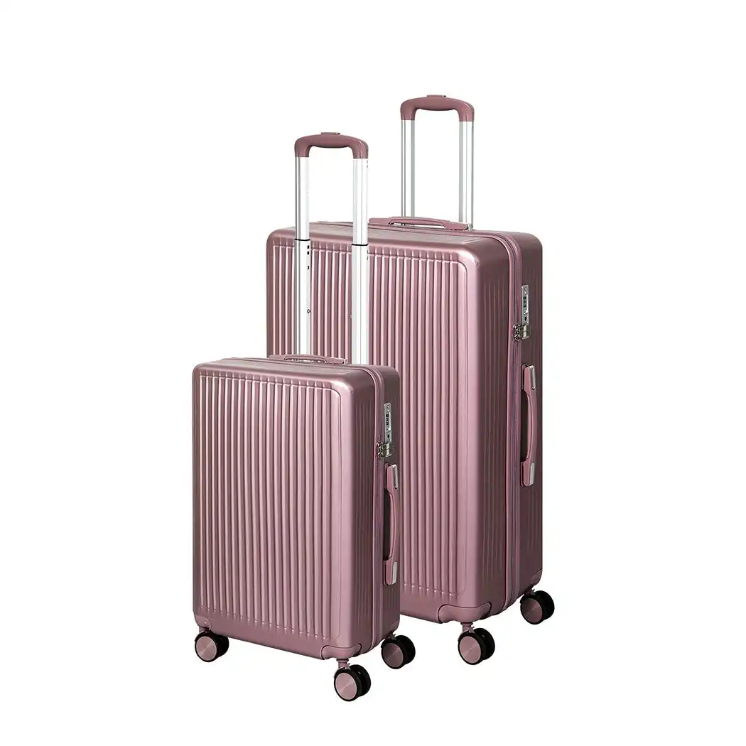 Slimbridge Luggage Suitcase Trolley Set Travel Lightweight 2pc 20"+28" Rose Gold