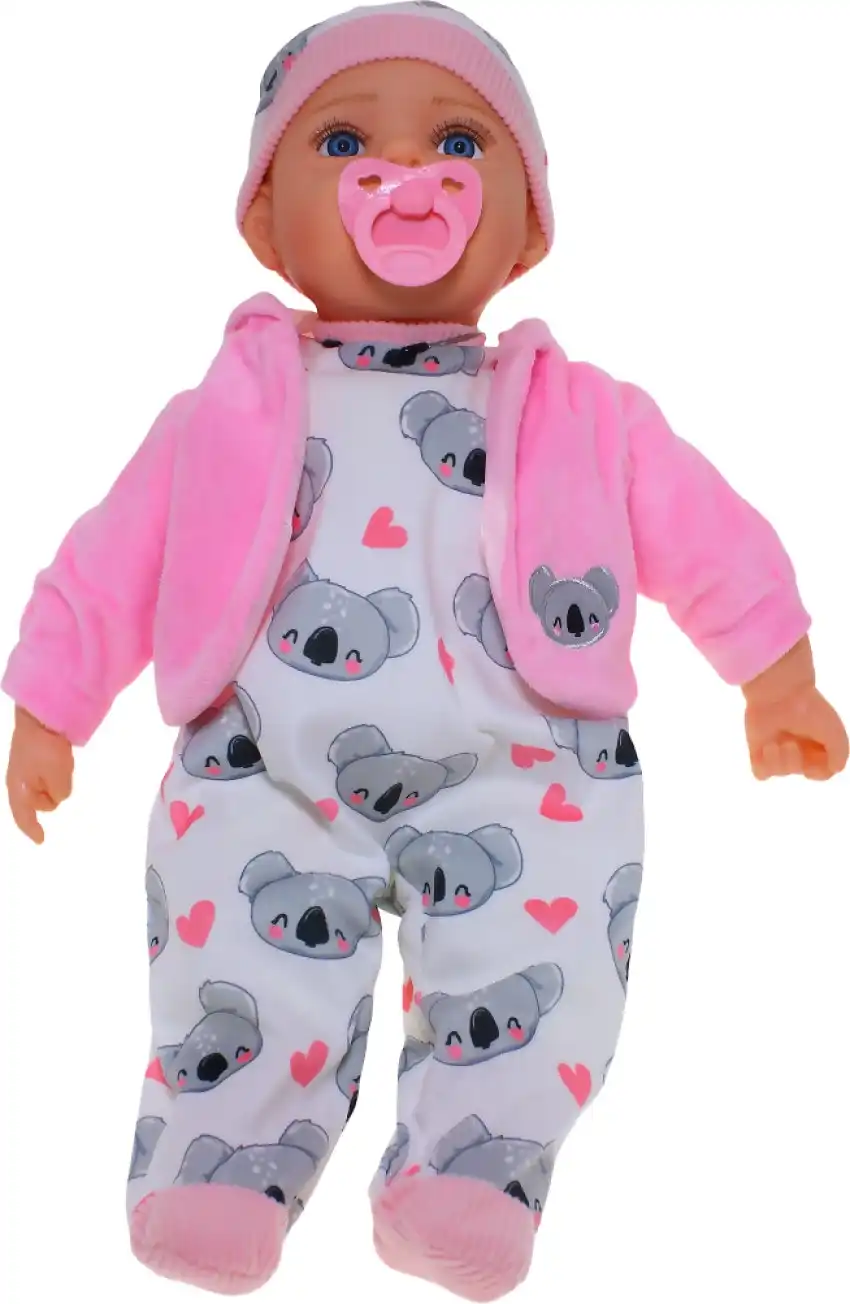 Cotton Candy - Baby Doll Ashley With Dummy - Koala Jumpsuit Pink Jacket