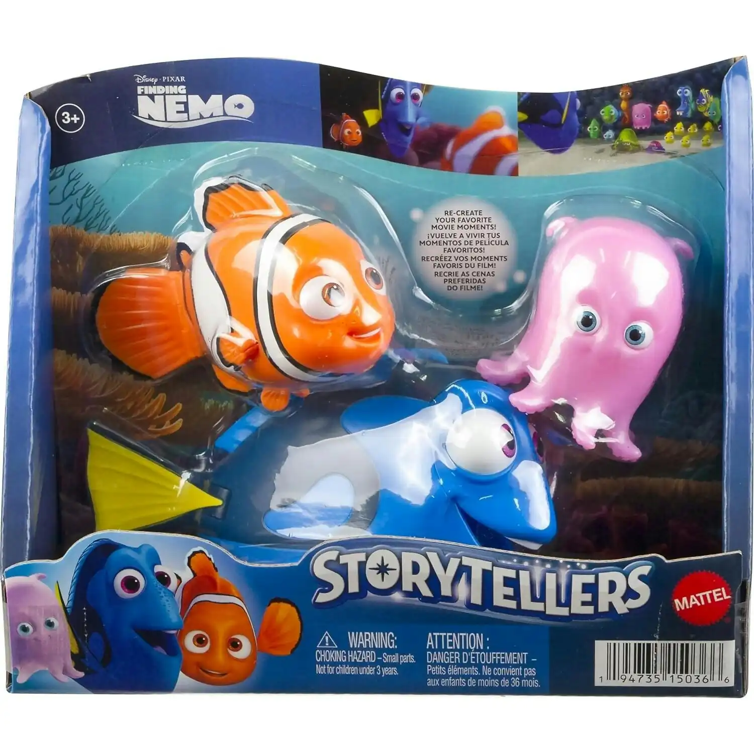 Disney - Pixar Finding Nemo Action Figure Storyteller 3 Pack Nemo Dory And Pearl - Mattel