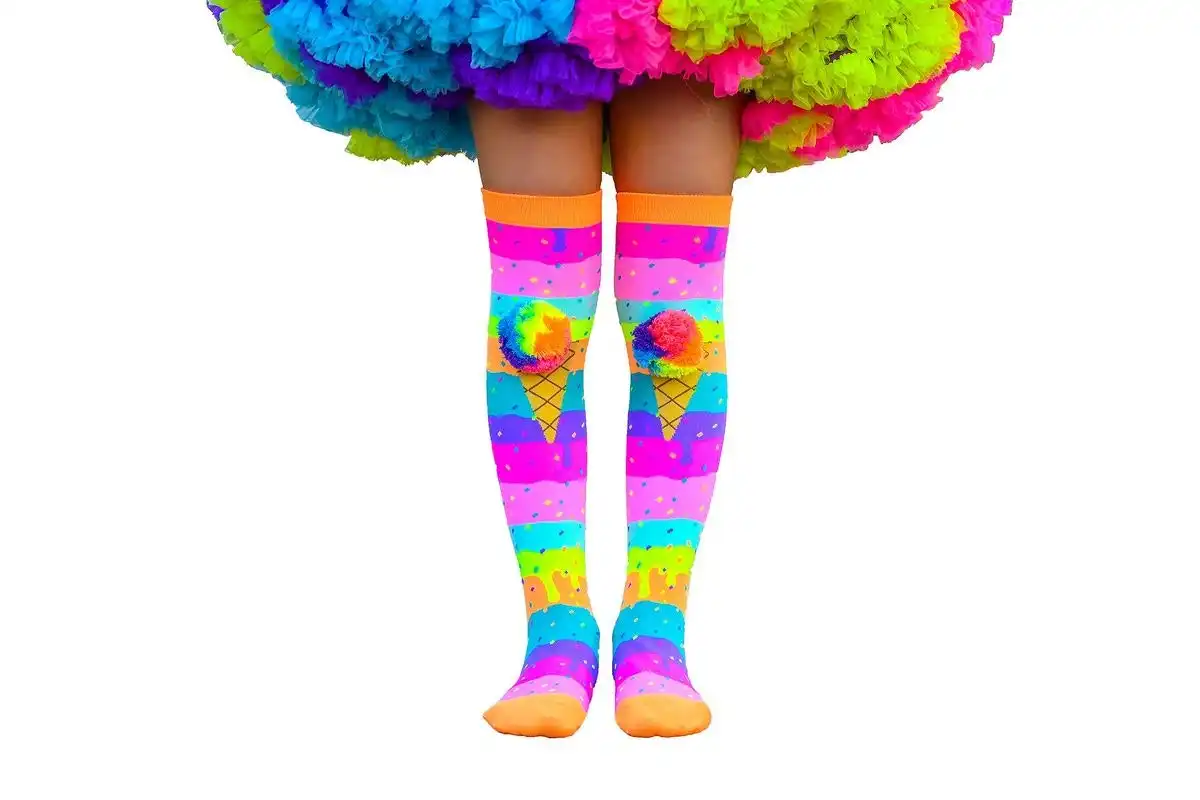 MADMIA -  Icecream With Rainbow Pompom Socks (one Size Fits Most) Muicecream