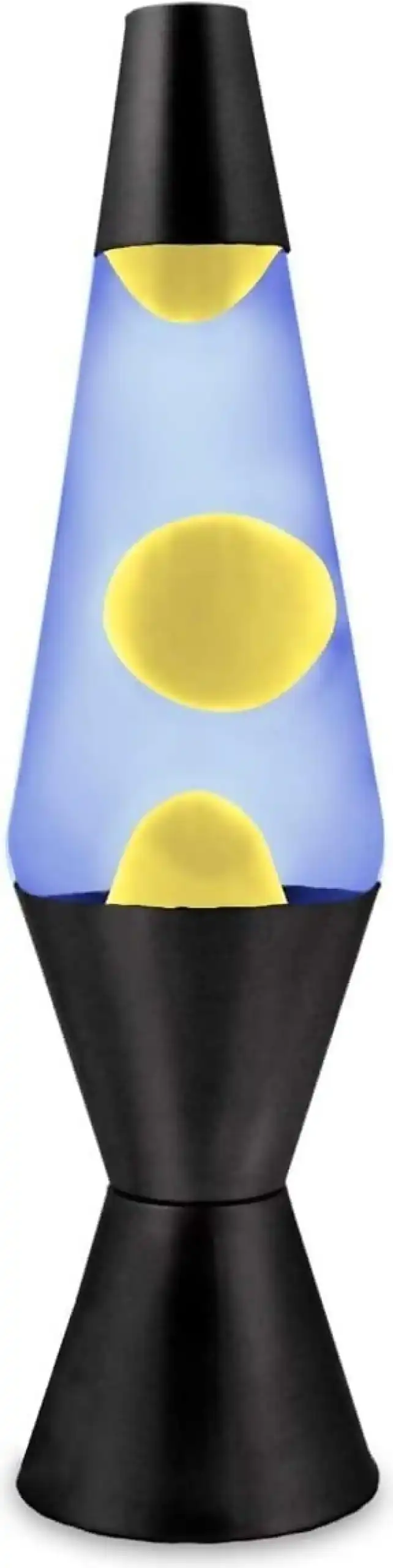 LANDMARK - Liquid Lava Lamp 37cm Blue Water Yellow Retro Black Base Wax