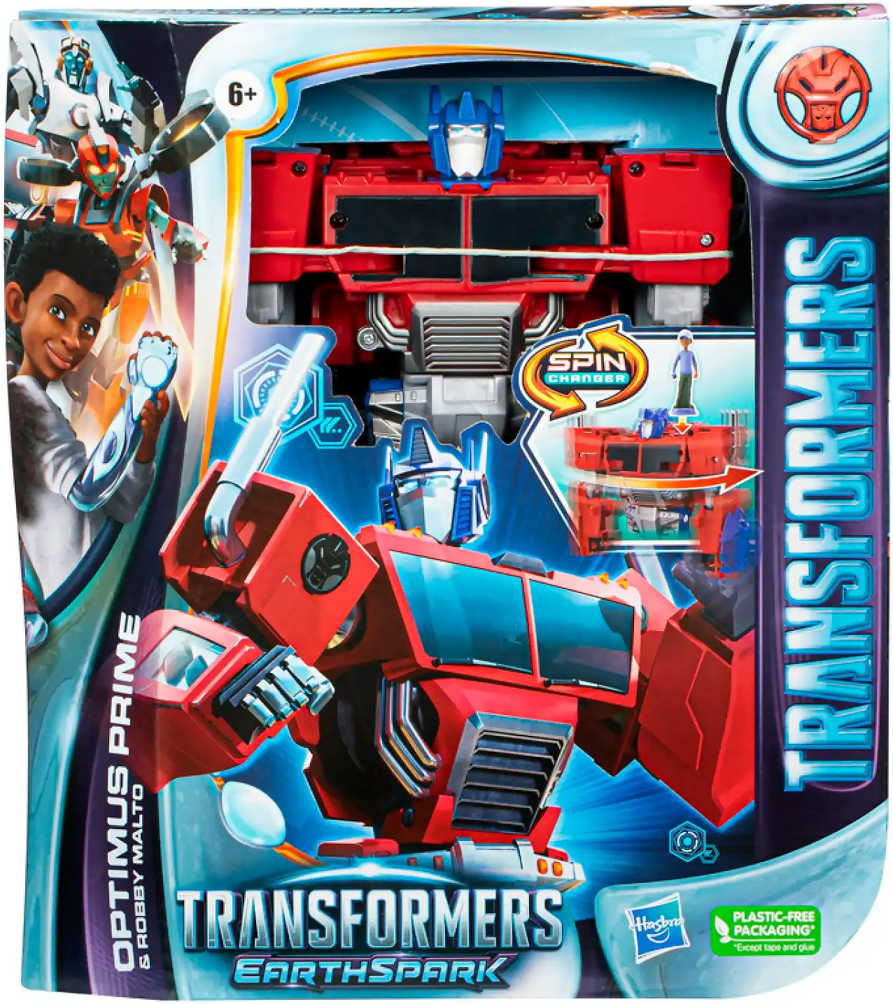 Transformers - Earthspark Spin Changer Optimus Prime & Robby Malto - Hasbro