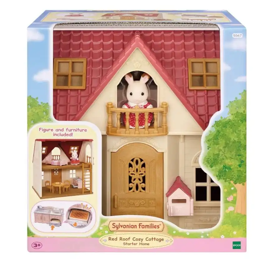 Sylvanian Families - New Red Roof Cosy Cottage Starter Home Animal Doll Playset