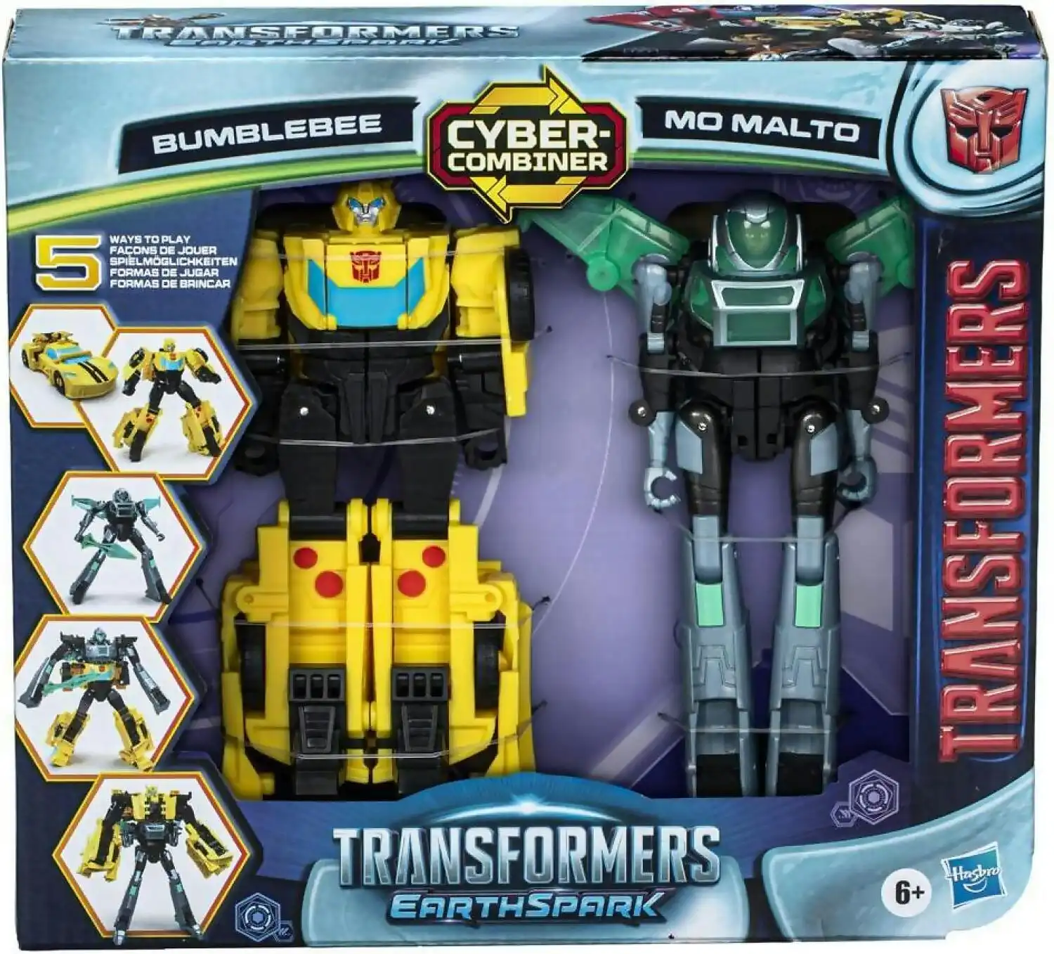 Transformers - Earthspark Cyber-combiner Bumblebee And Mo Malto Action Figures - Hasbro