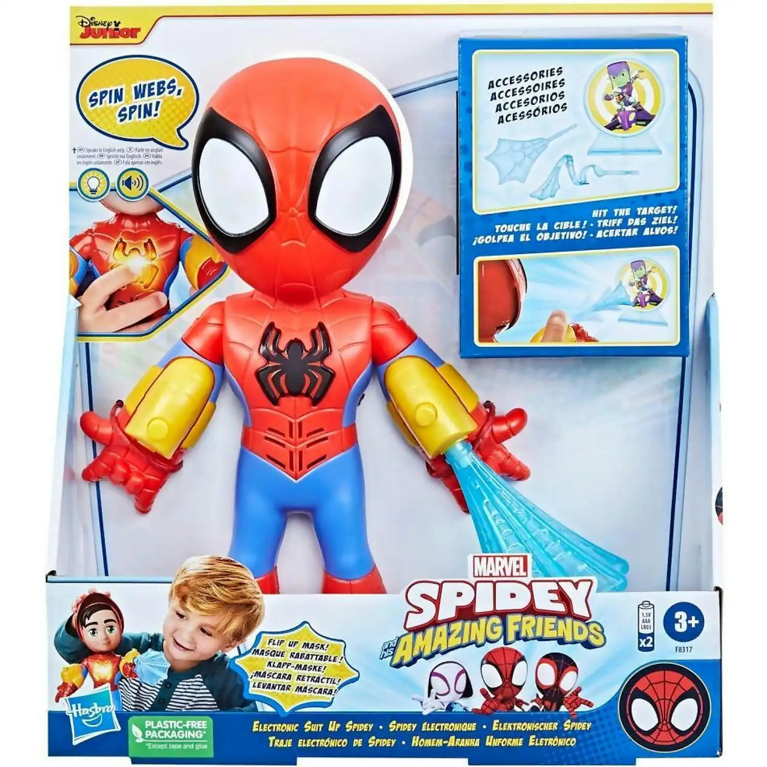 Marvel - Spidey And His Amazing Friends Electronic Suit Up Spidey Action Figure - Hasbro