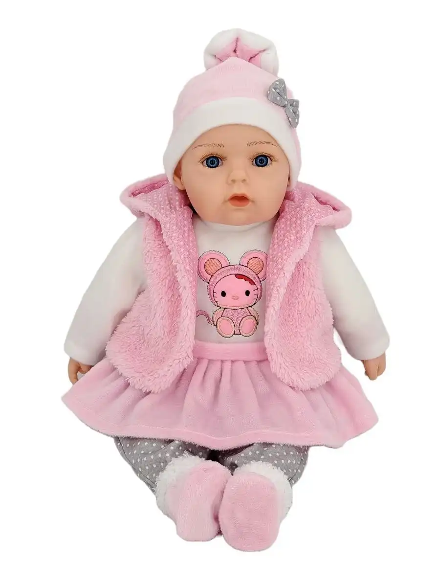 Cotton Candy -  Baby Doll Sonia With Pink Polar Fleece Soft Body 50cm