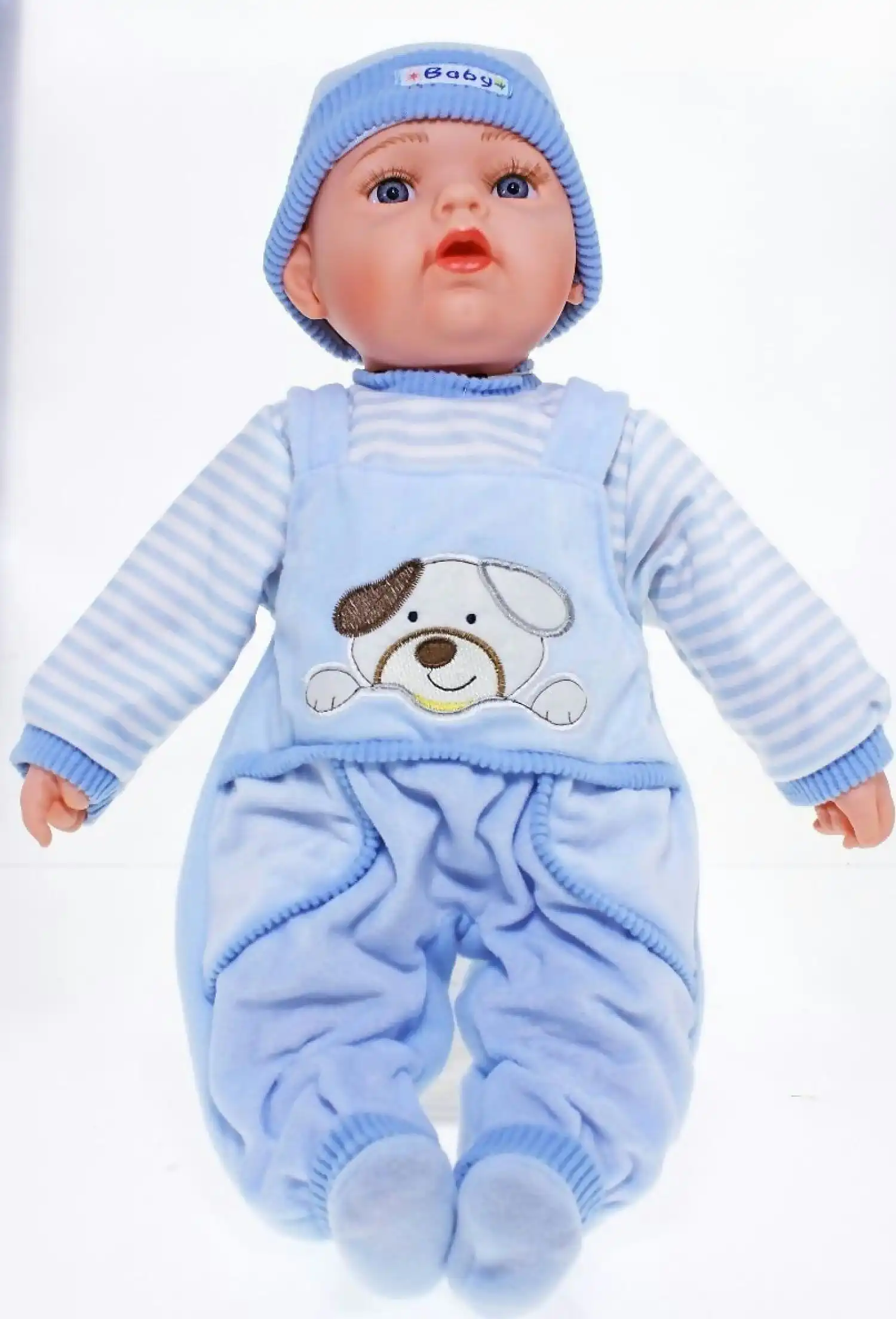 Cotton Candy - Baby Doll Josh - Blue Fleece Overalls