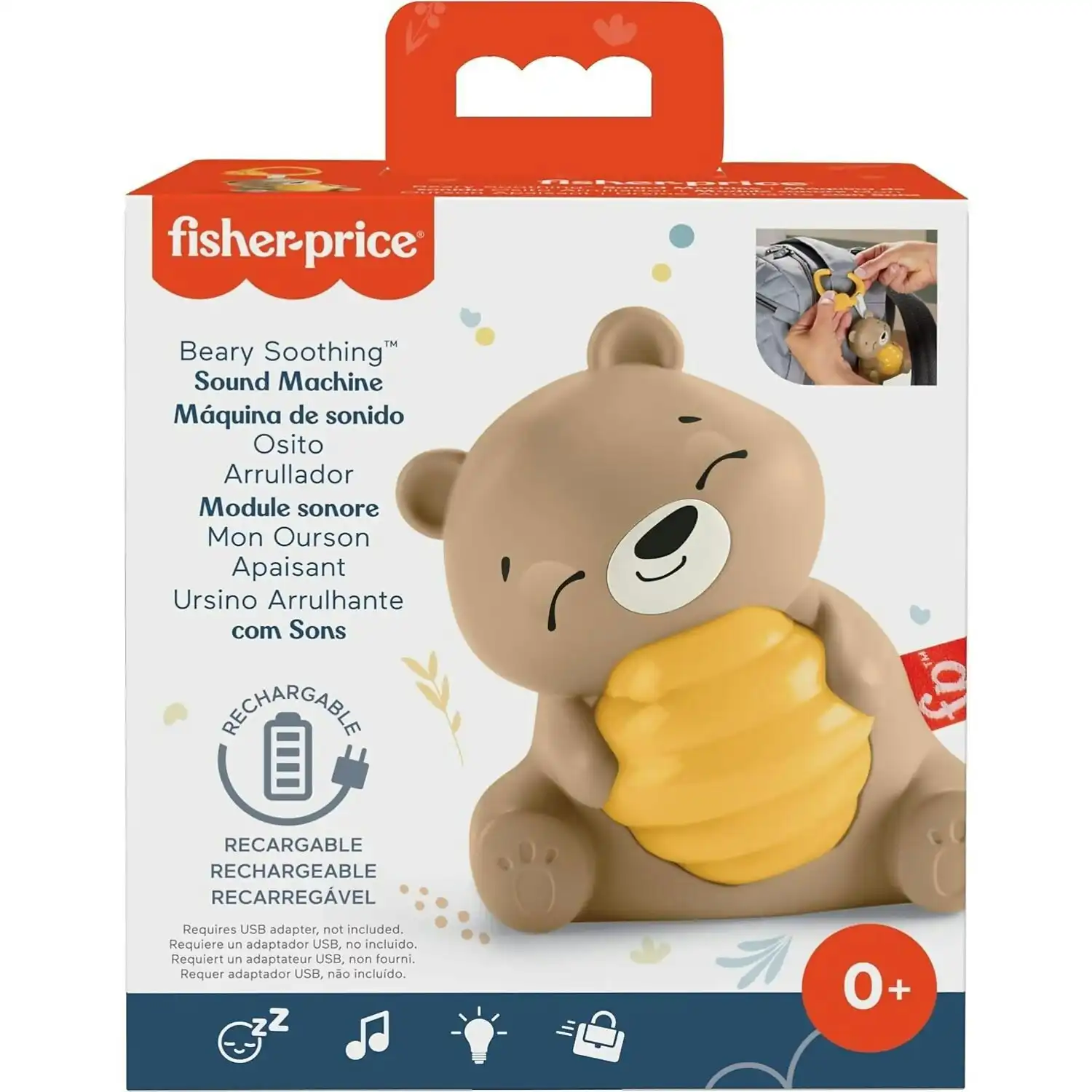 Fisher-price - Otg Beary Soothing Portable Baby Sound Machine With Night Light