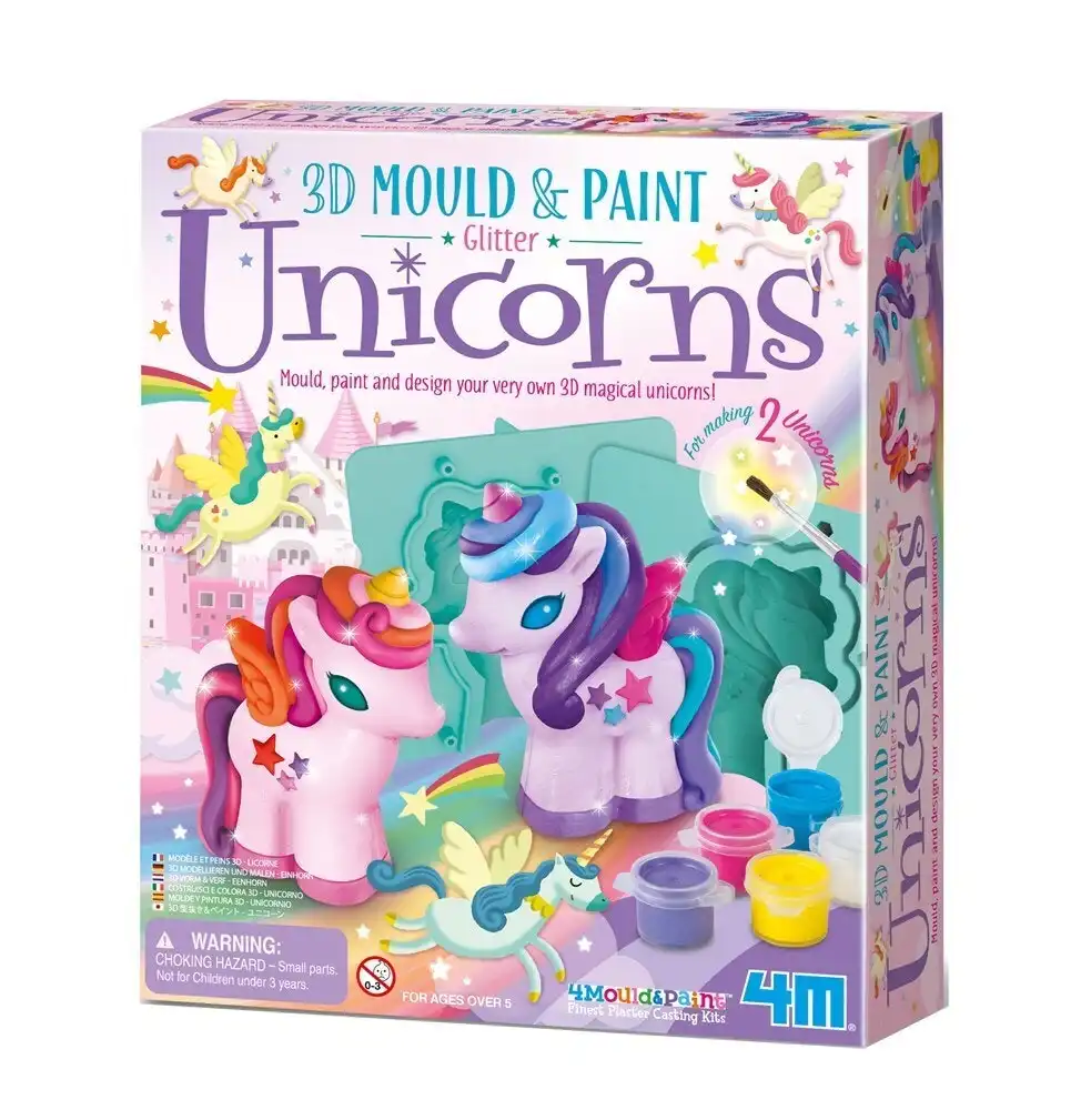 4m - Mould & Paint - 3D Glitter Unicorns - Johnco