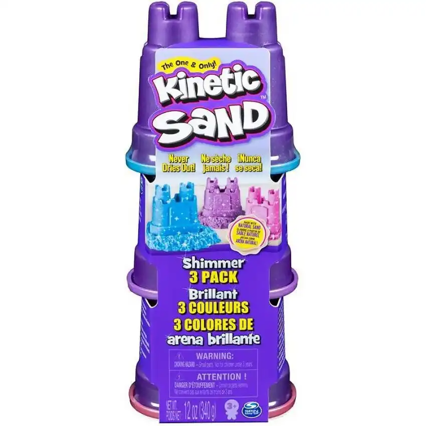 Kinetic Sand - Shimmer 3 X 4oz Kinetic Sand Castle - Spin Master
