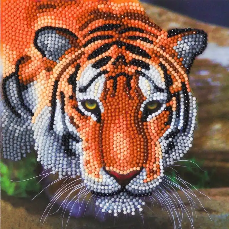 Craft Buddy - Crystal Art Tiger Card Kit