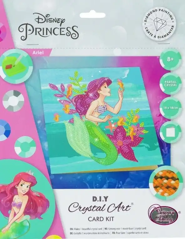 Craft Buddy - Crystal Art Disney Ariel Card Kit