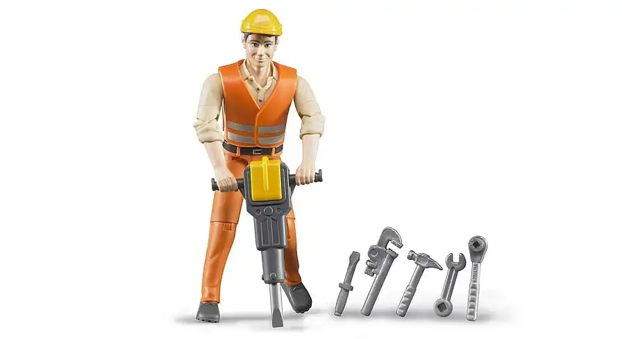 Bruder - Construction Worker With Accessories - Bruder Bworld