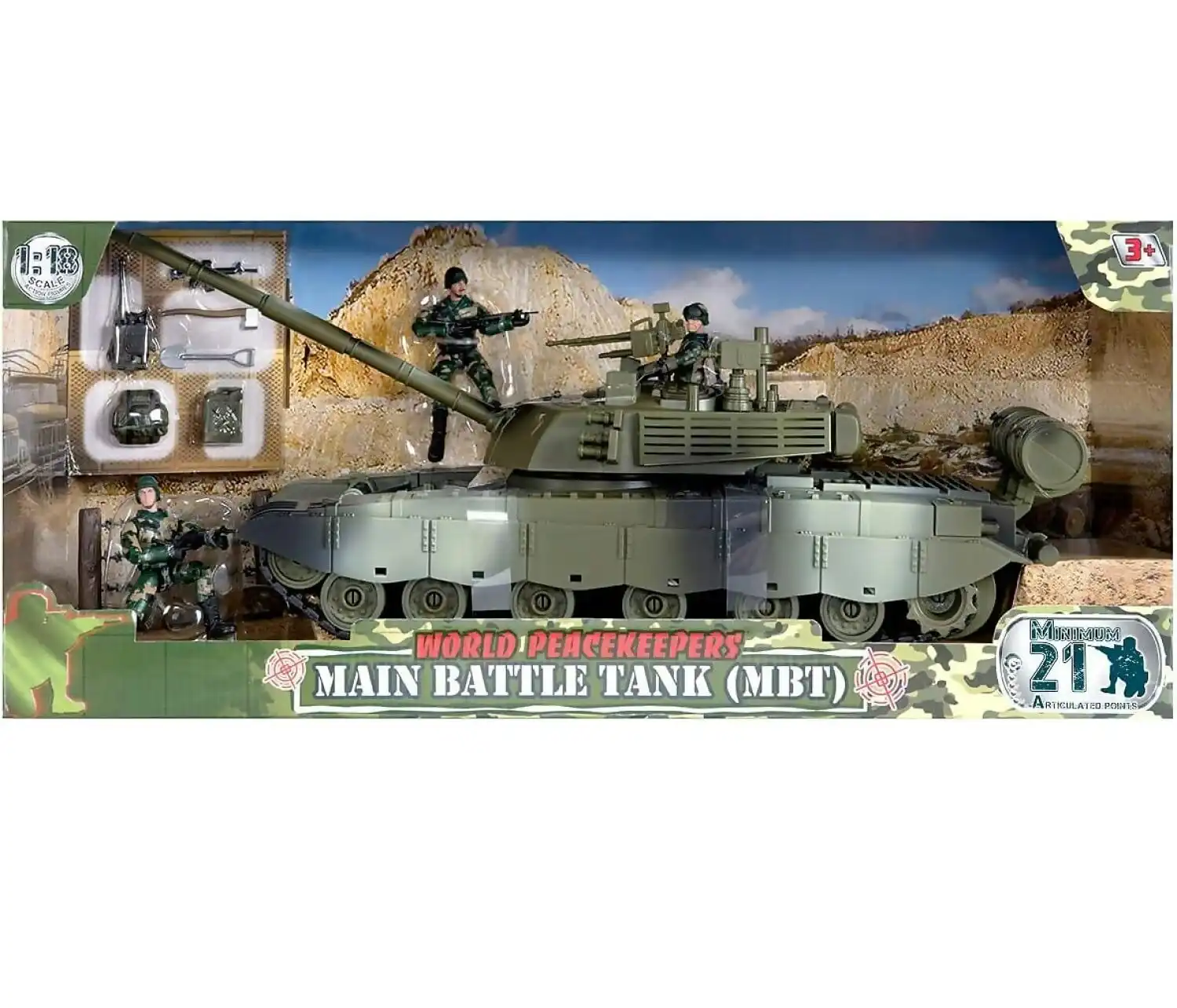 World Peacekeepers - Main Battle Tank With 3 Figures 1:18