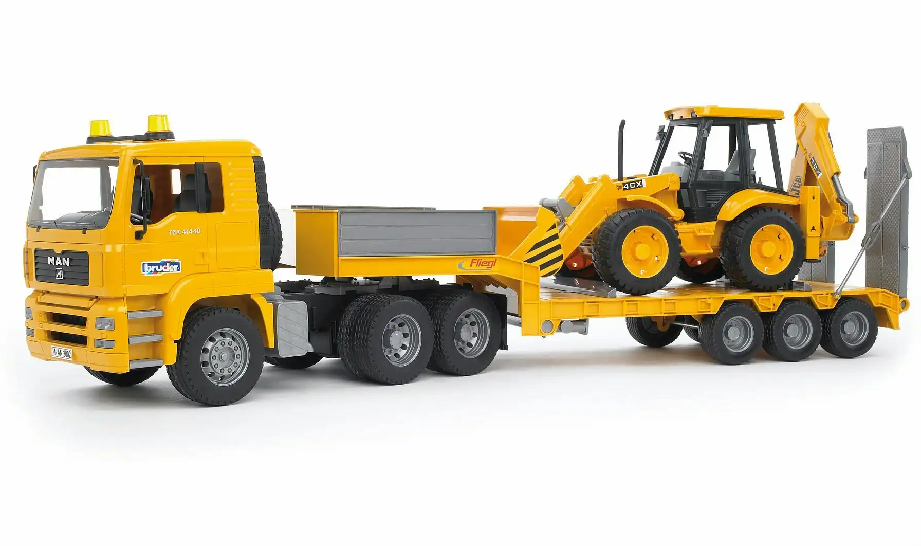 Bruder - Man Tga Low Loader Truck With Jcb Backhoe Loader - Bruder Construction