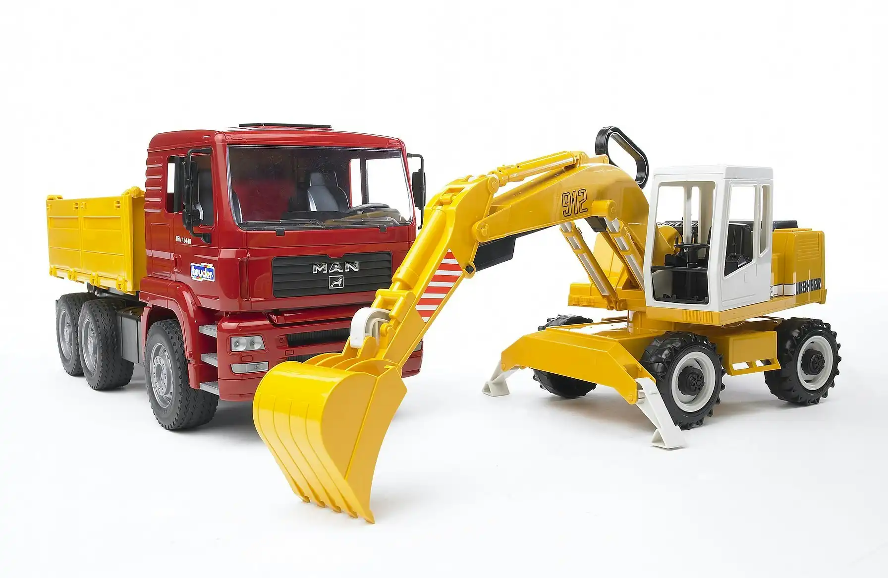 Bruder - Man Tga Construction Truck With Liebherr Excavator - Bruder Construction
