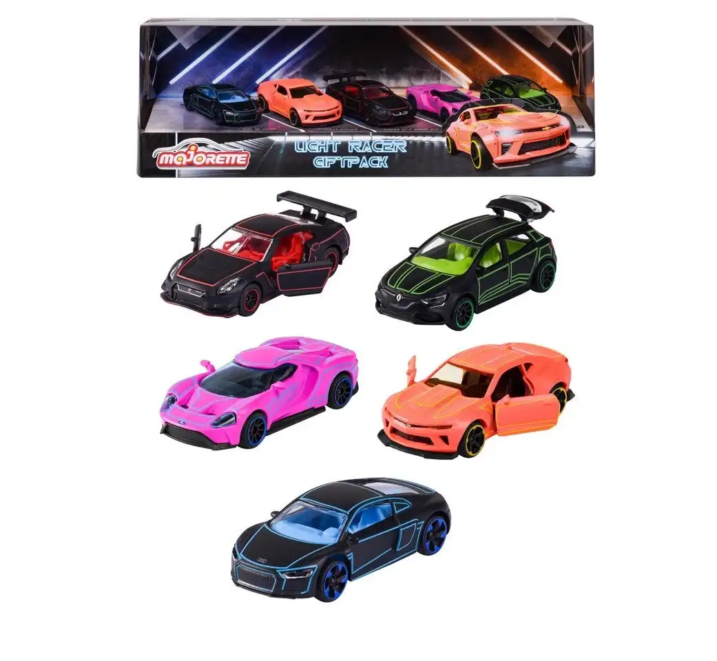 Majorette - Light Racer Gift Pack Includes 5 X Cars